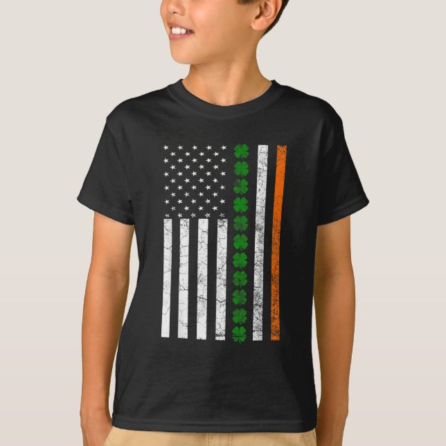 St. Patricks Day Irish American Flagga Ireland Sha T Shirt (Framsida)