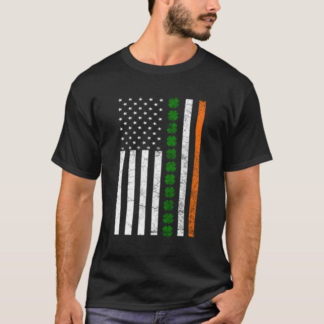 St patricks day Irish American Flagga Ireland Sham T Shirt (Framsida)