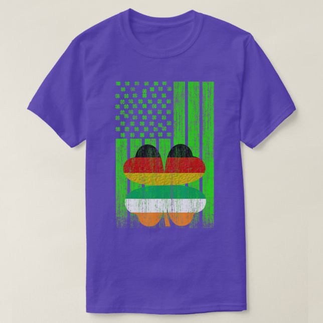 St patricks day Irish American Flagga - Irish Germ T Shirt (Design framsida)