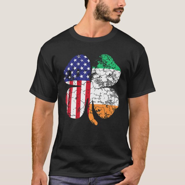St patrick's day Irish American Flagga Shamrock Gi T Shirt (Framsida)