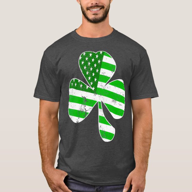 St patricks day Irish American Shamrock Manar T Shirt (Framsida)