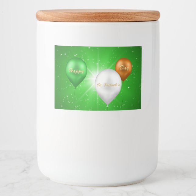 St. Patrick's Day Irish Balloons - Container Label Mat Etiketter (Framsida)