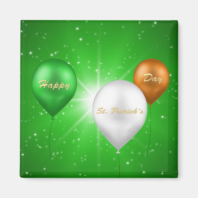 St. Patrick's Day Irish Balloons - Magnet (Framsidan)