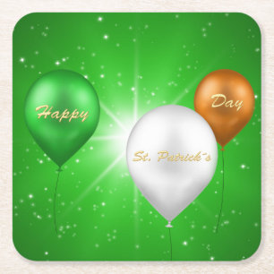 St. Patrick's Day Irish Balloons - Papper Underläg Underlägg Papper Kvadrat