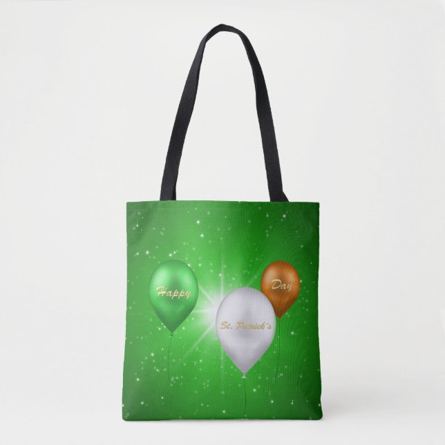 St. Patrick's Day Irish Balloons - Tote Bag Tygkasse (Framsida)