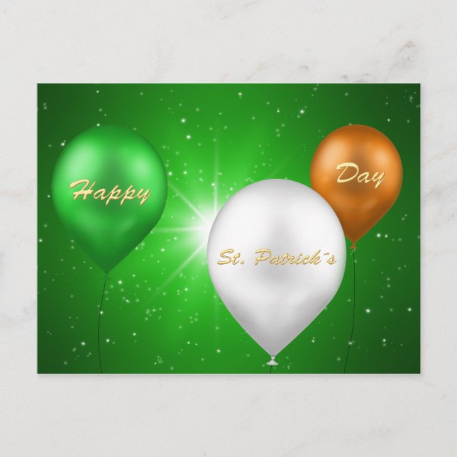 St. Patrick's Day Irish Balloons - vykort (Framsida)
