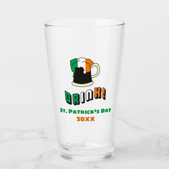 St patricks day Irish Beer Cute Funny Pint Glaskopp (Framsida)
