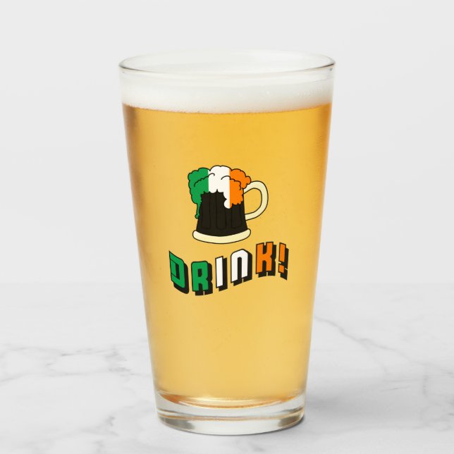 St patricks day Irish Beer Funny Pint Glaskopp (Framsida fylld)