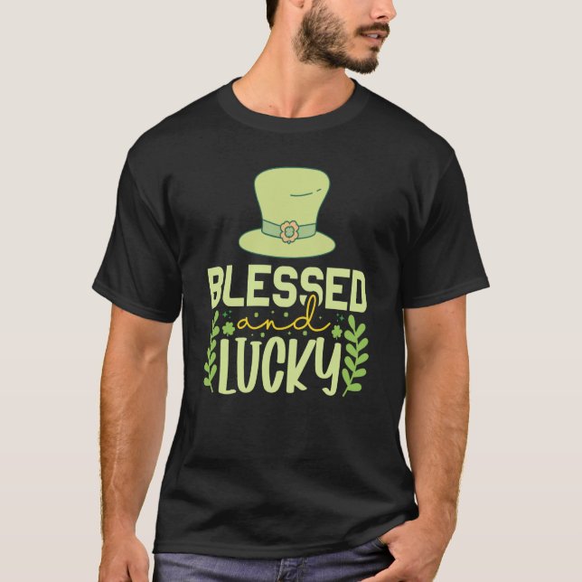 St Patricks Day Irish Blessed Lucky T Shirt (Framsida)