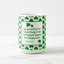 St. Patrick's Day Irish Blessing Grönt Shamrock
