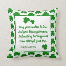 St. Patrick's Day Irish Blessing Grönt Shamrock