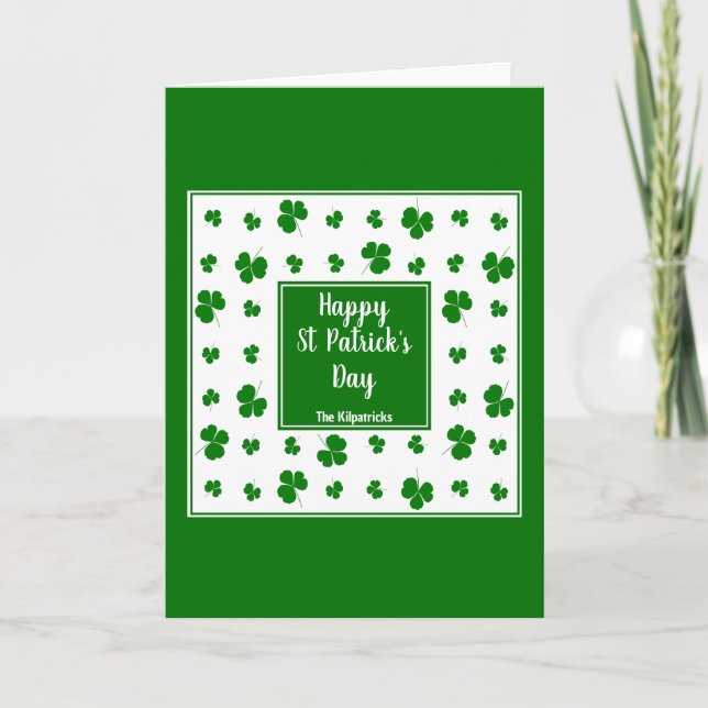 St patrick's day Irish Blessings Shamrock Mönster Helgkort (Framsida)