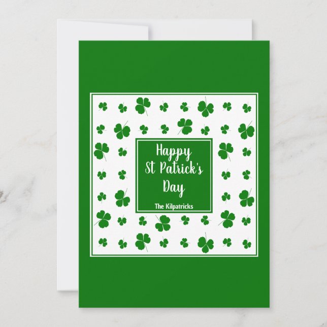 St patrick's day Irish Blessings Shamrock Mönster Julkort (Framsida)