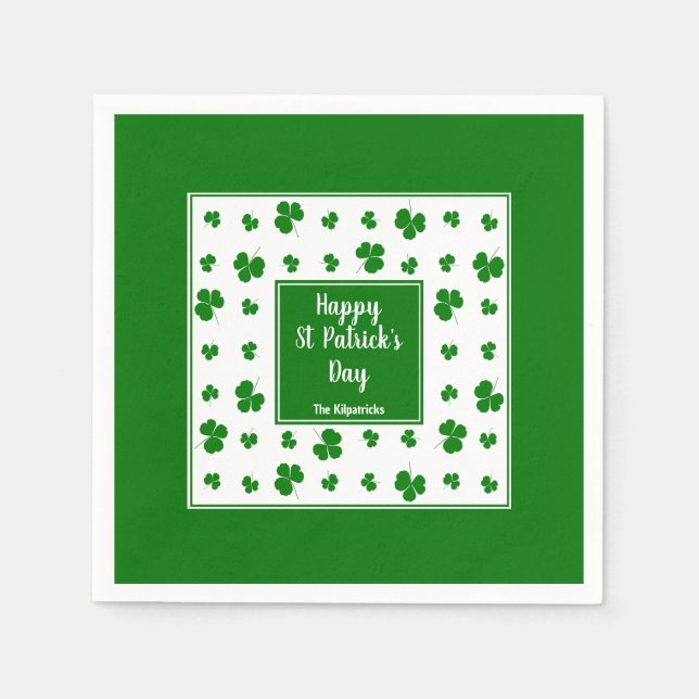 St patrick's day Irish Blessings Shamrock Mönster Pappersservett (Framsidan)