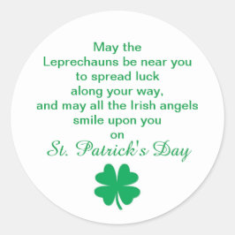 St. Patrick's Day Irish Bluting for Lycka till Runt Klistermärke