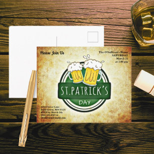 St patricks day Irish Brew-vykort Inbjudan