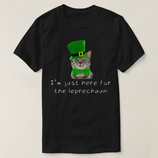 St Patricks Day Irish Cat Here Leprechaun Hat  T Shirt (Design framsida)