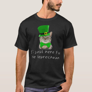 St Patricks Day Irish Cat Here Leprechaun Hat  T Shirt