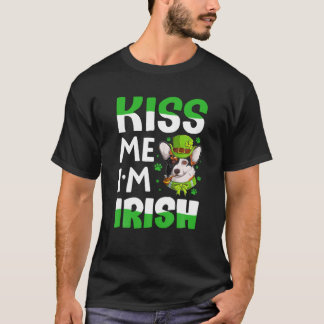 St. Patrick's Day Irish Corgi - Kiss Me jag är Iri T Shirt
