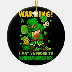 St patricks day Irish Dabbing Leprechaun St Patric Julgransprydnad Keramik