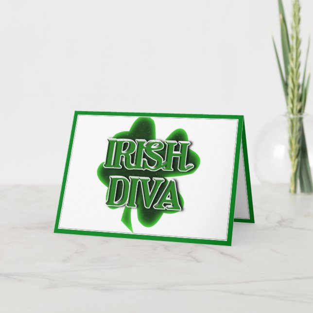 St. Patrick's Day Irish Diva Anteckningskort (Framsida)