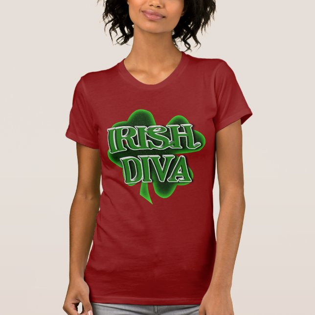 St. Patrick's Day Irish Diva T-shirt (Framsida)