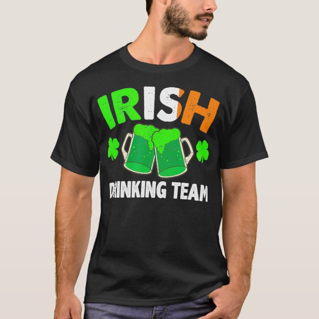 St patricks day IRISH DRINKING TEAM Ireland Flagga T Shirt (Framsida)