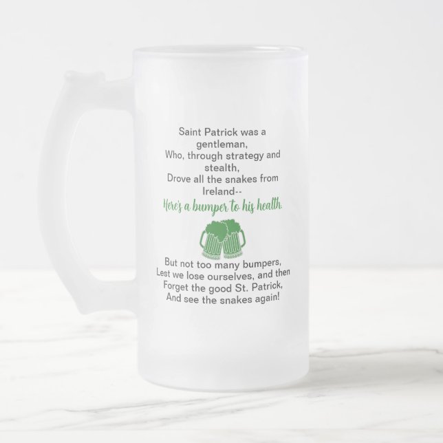 St. Patrick's Day Irish Drinking Toast Beer Mugg (Vänster)