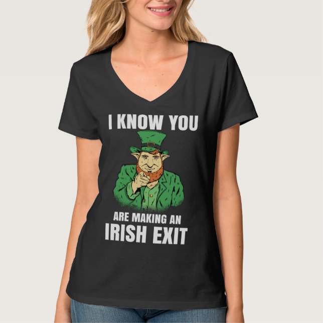 St Patricks Day Irish Exit  St Patricks T Shirt (Framsida)