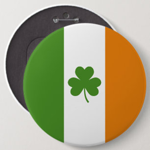 St patrick's day Irish Flagga med Shamrock Klöver Knapp