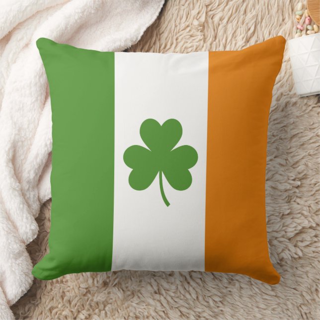 St patrick's day Irish Flagga med Shamrock Klöver Kudde (Filt)