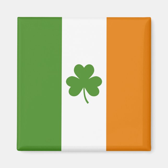 St patrick's day Irish Flagga med Shamrock Klöver Magnet (Framsidan)