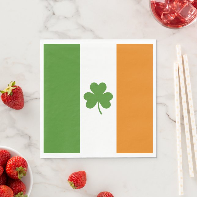 St patrick's day Irish Flagga med Shamrock Klöver Pappersservett (Insitu)