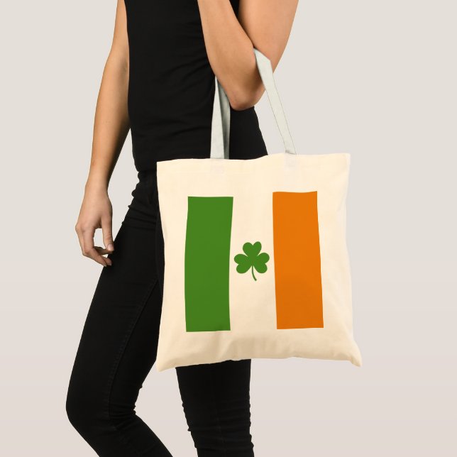 St patrick's day Irish Flagga med Shamrock Klöver Tygkasse (Framsida (produkt))