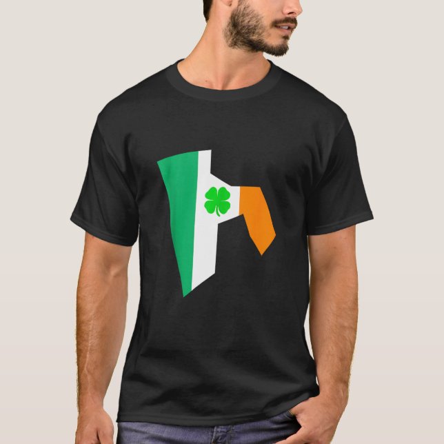 St patrick's day Irish Flagga Rhode island T Shirt (Framsida)