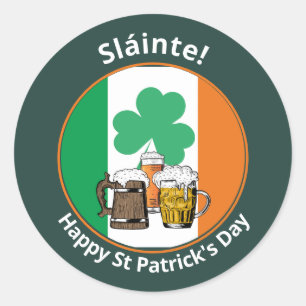 St patricks day Irish Flagga Runt Klistermärke