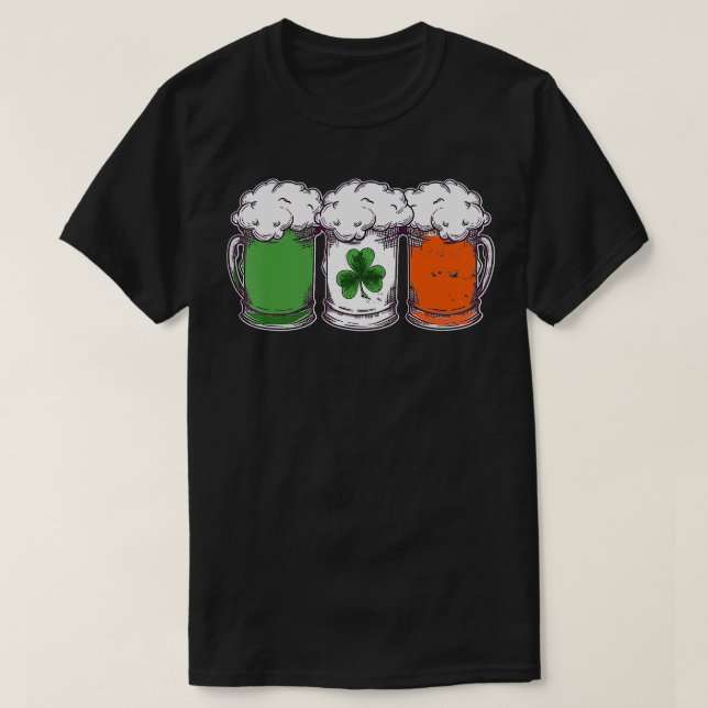 St patricks day Irish Flagga Shamrock Party T Shirt (Design framsida)