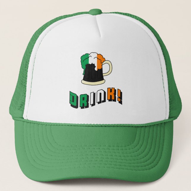 St patricks day Irish Funny Cute Drinking Beer Keps (Framsida)