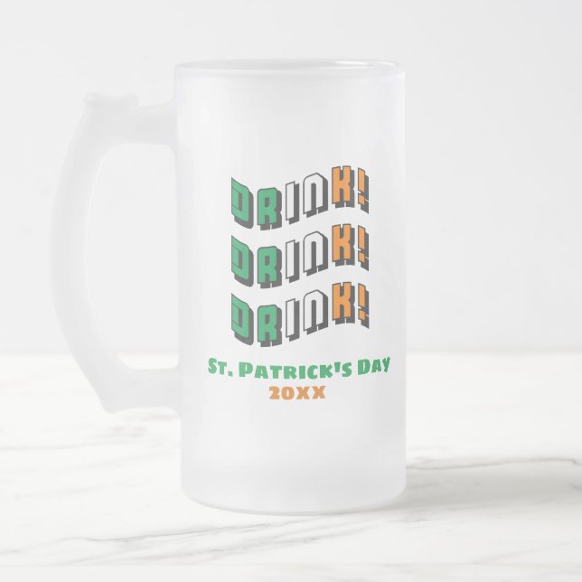 St patricks day Irish Funny Cute Drinking Frostat Ölglas (Vänster)
