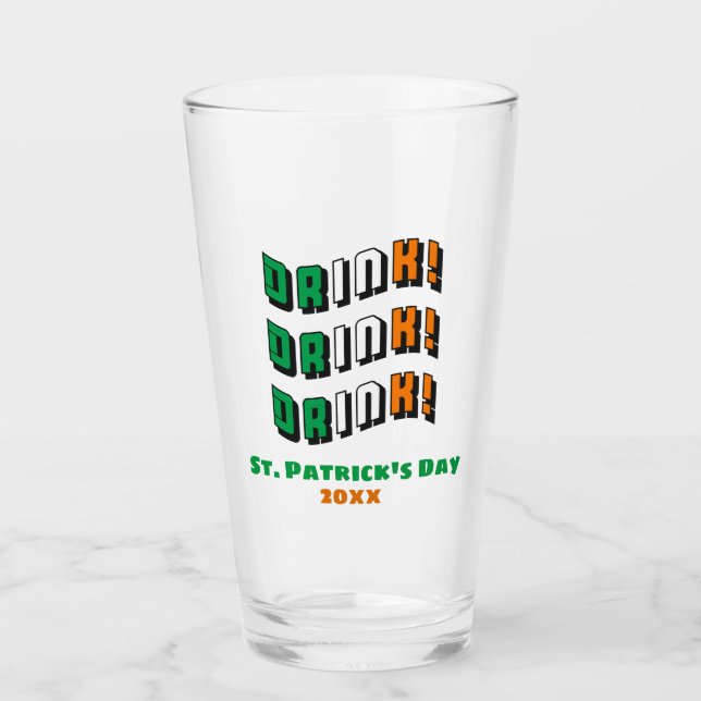 St patricks day Irish Funny Drinking Beer Pint Glaskopp (Framsida)