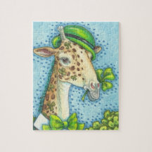 St. Patrick's Day IRISH GIRAFFE & SHAMROCKS PUZZLE