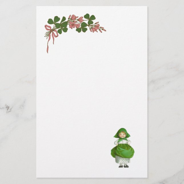 ST PATRICK'S DAY- IRISH GIRL OCH SHAMROCKER BREVPAPPER (Framsida)