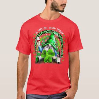 St Patrick's Day Irish Gnome Drink Wine Shamrock R T Shirt