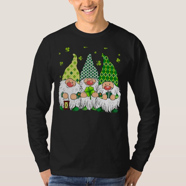 St Patricks Day Irish Gnomes Leprechauns Funky St  T Shirt (Framsida)