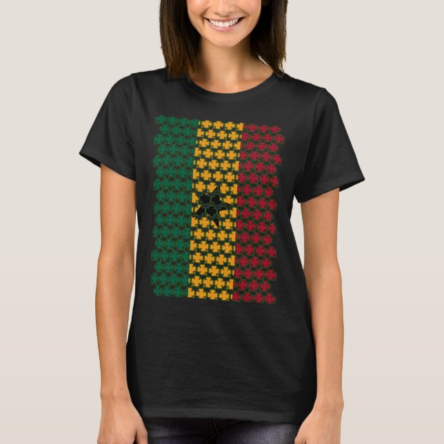 St patricks day Irish Grönt Afrika Ghana Ghanaian T Shirt (Framsida)