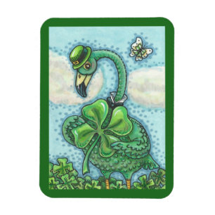 St. Patrick's Day IRISH GRÖNT FLAMINGO MAGNET