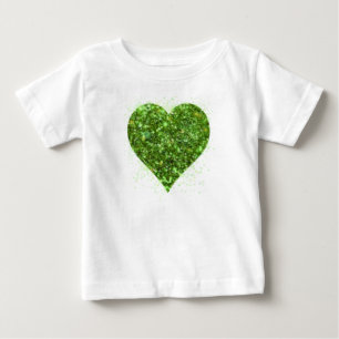 St. Patrick's day, Irish grönt glittrande hjärta T Shirt