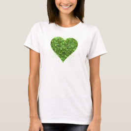 St. Patrick's day, Irish grönt glittrande hjärta T Shirt