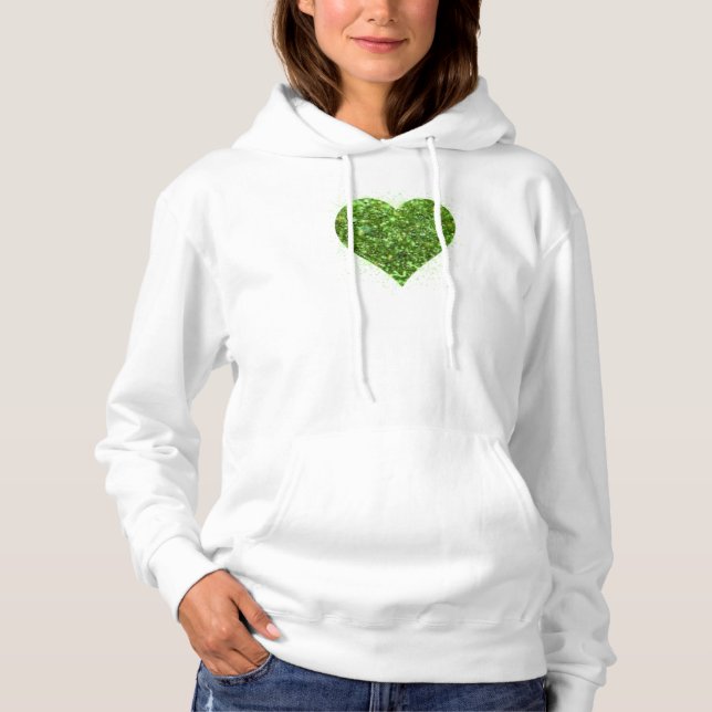 St. Patrick's day Irish grönt glittrande hjärta T Shirt (Framsida)