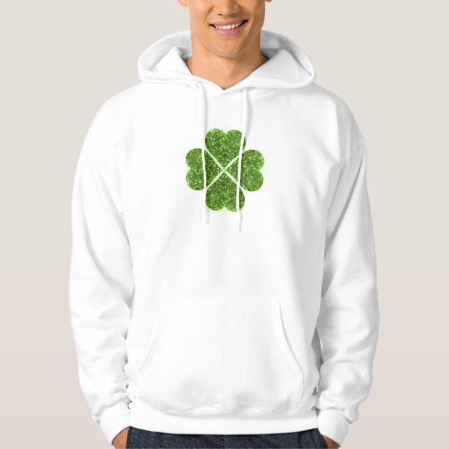 St. Patrick's day, Irish grönt glittrande klöver Hoodie (Framsida)